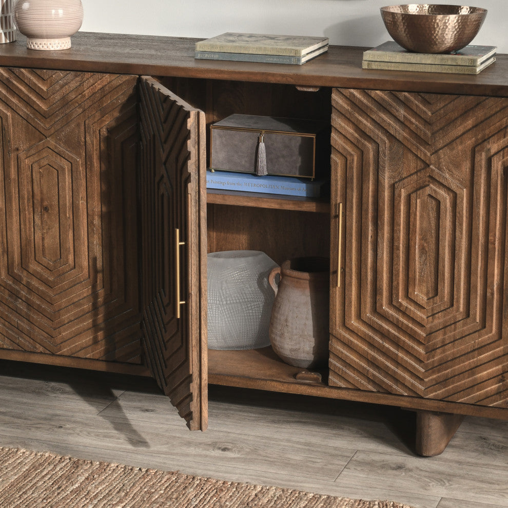 Holmes Four Door Mango Wood Sideboard by Kosas Home
