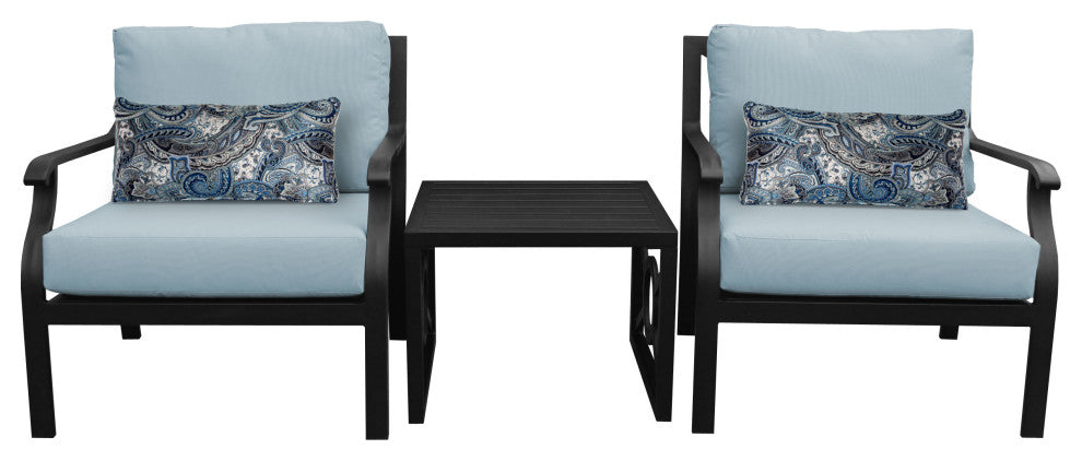 kathy ireland Madison Ave. 3 Piece Aluminum Patio Furniture Set 03a, Tranquil