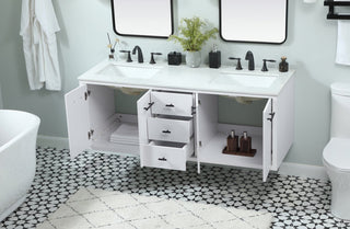 Home Living 22" Midcentury Modern White-Light Bathroom Vanity