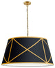 Black and Gold Transitional Pendant With Aged Brass Metal
