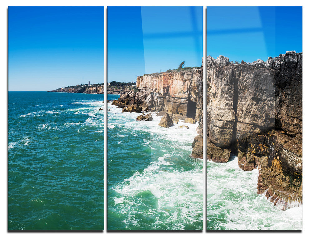 "Coastline of Cascais" Photography Metal Wall Art, 3 Panels, 36"x28"