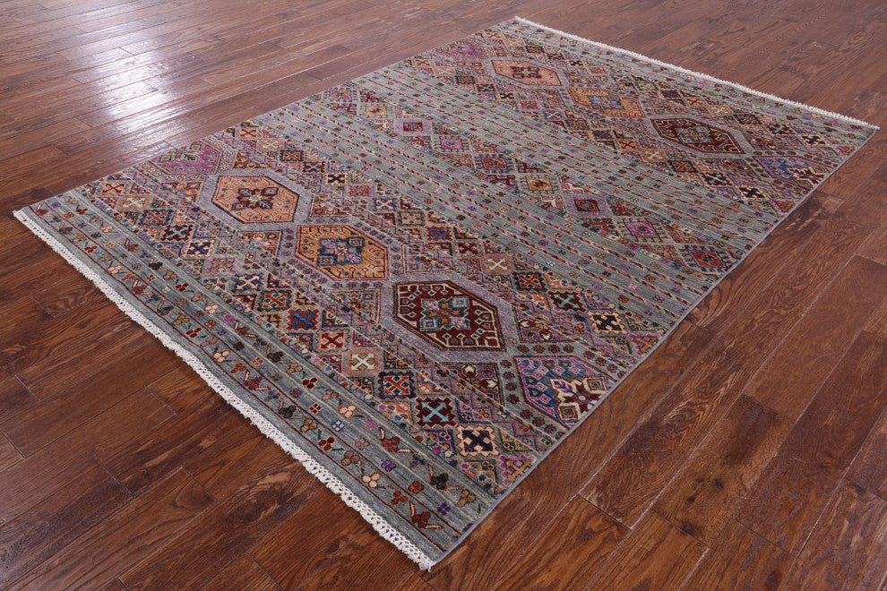 Handmade Khorjin Super Kazak Rug 5' 8" X 7' 10" Q11267