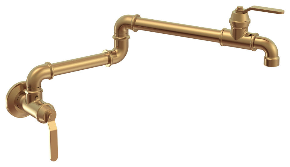Kinzie Wall Mount Pot Filler Chrome, Brushed Bronze
