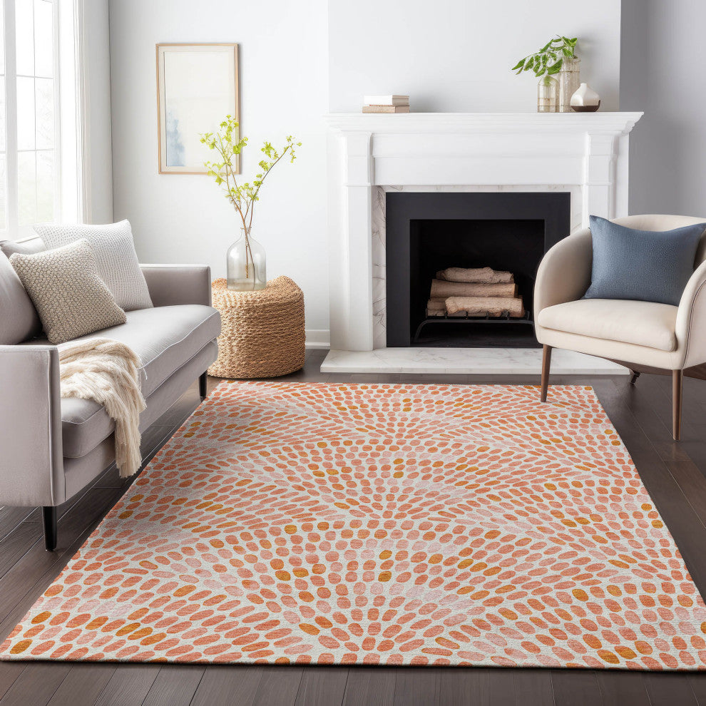 Addison Premium Washable Mayfield AMF186 Orange 8' x 10' Rug