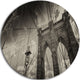 Upward View Of Brooklyn Bridge, Cityscape Photo Disc Metal Artwork, 11"