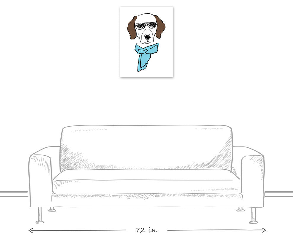 Dog with Sunglasses 18x24 Canvas Wall Art