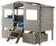 Donco Kids Archie Twin Treehouse Loft Bed With 2 Under Bed Drawers, Rustic Sand