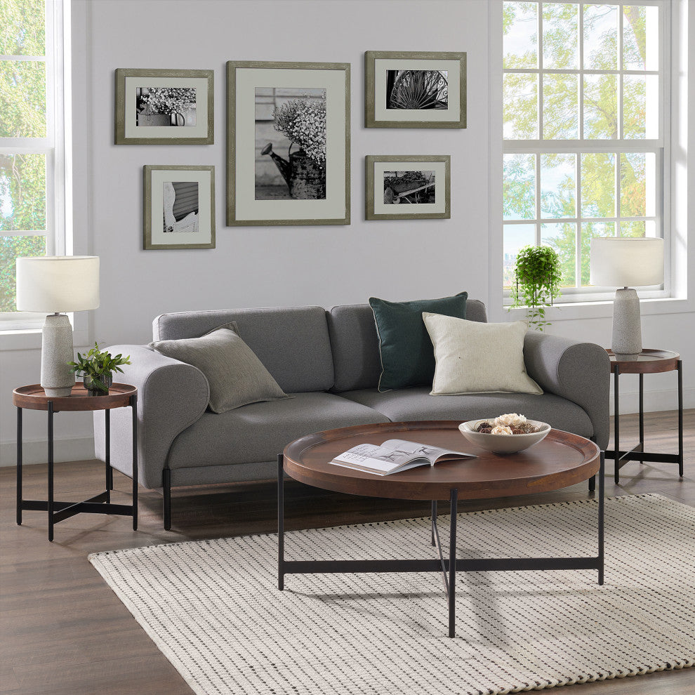 Brookline 42" Round Coffee Table, Medium Chestnut