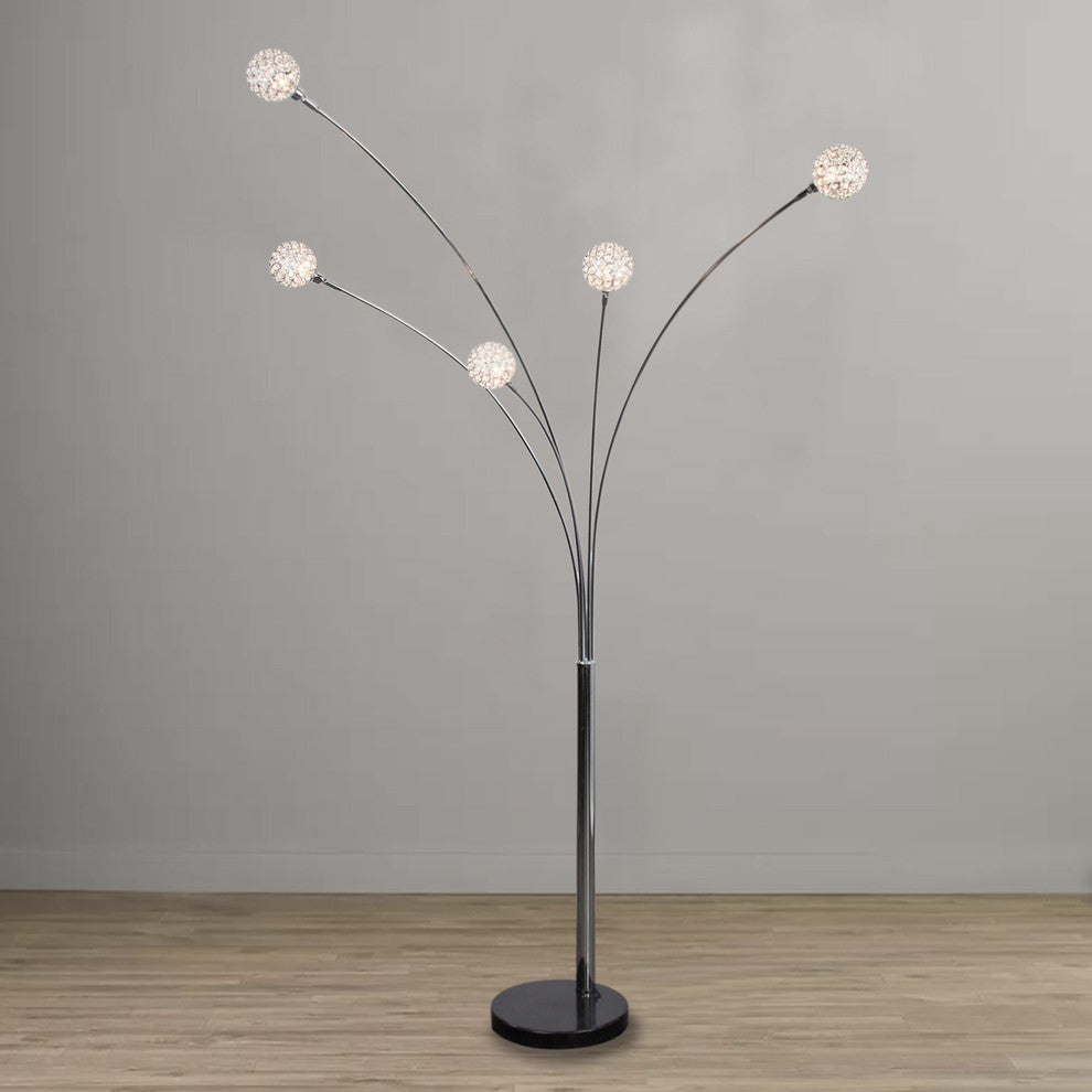 88" Crystal Ball Arc Floor Lamp