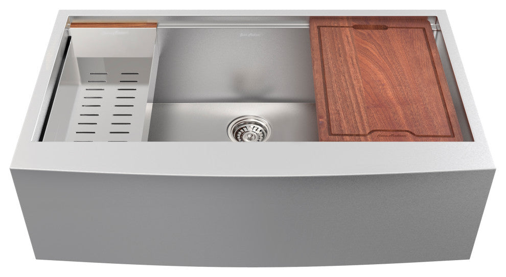 Rivage 36 x 22 Single Basin Apron Kitchen Workstation Sink