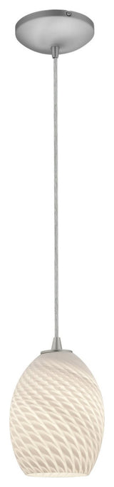 Access Lighting Brandy FireBird LED Pendant 28023-3C-BS/WHTFB, Brushed Steel