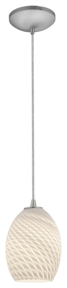 Access Lighting Brandy FireBird LED Pendant 28023-3C-BS/WHTFB, Brushed Steel