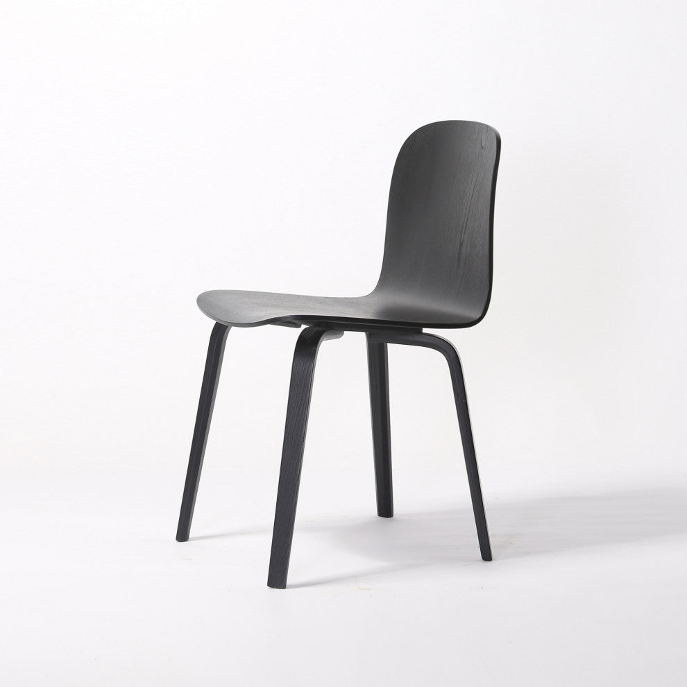 Elite Living Glen, Set of 2, Modern Wooden Dining Side Chair, Black