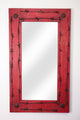Old Ranch Rustic Mirror, Red