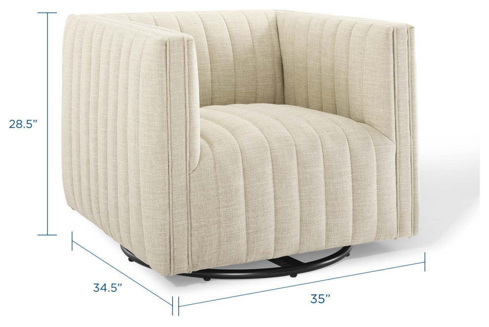 Tufted Armchair Accent Chair, Fabric, Beige, Modern, Living Lounge Hospitality