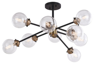 Orbit 30" 9L Semi-Flush Mount Muted Brass and Oil Rubbed Bronze