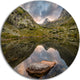 Mountain Lake Over Skok Waterfall, Seashore Round Wall Art, 23"