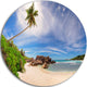 Beautiful Beach At La Digue Seychelles, Seashore Round Wall Art, 23"