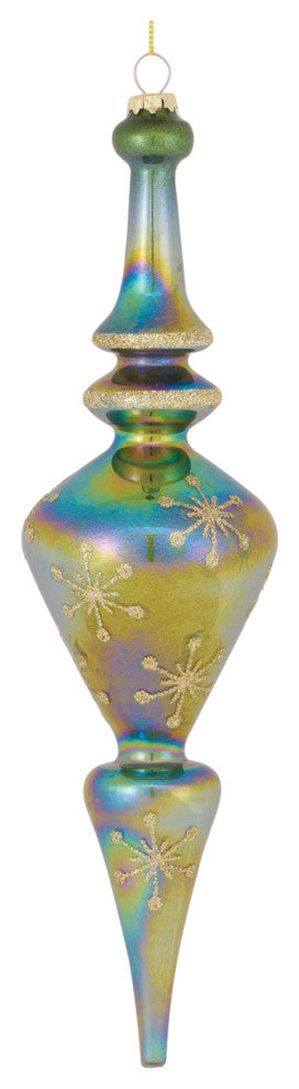 Irredescent Glass Finial Drop Ornament, 6-Piece Set
