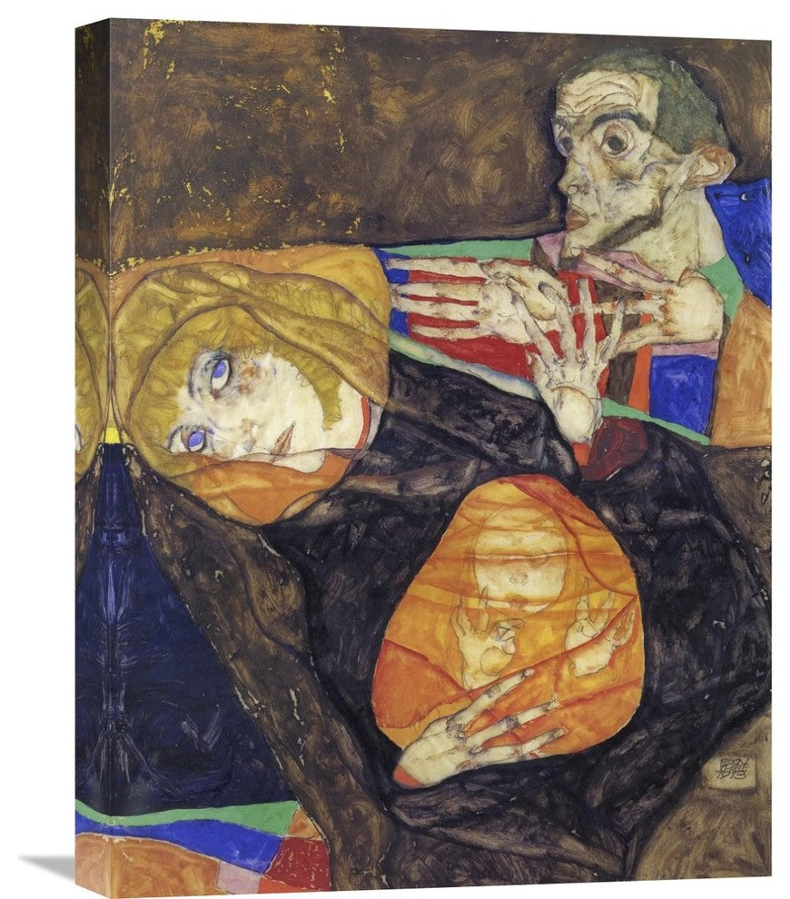 "Holy Family" Stretched Canvas Giclee by Egon Schiele, 17"x22"