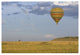 "Hot air balloon flying over herd, Masai Mara Triangle" Paper Art, 62"x42"