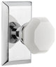 Studio Plate Privacy Waldorf White Milk Glass Knob, Bright Chrome