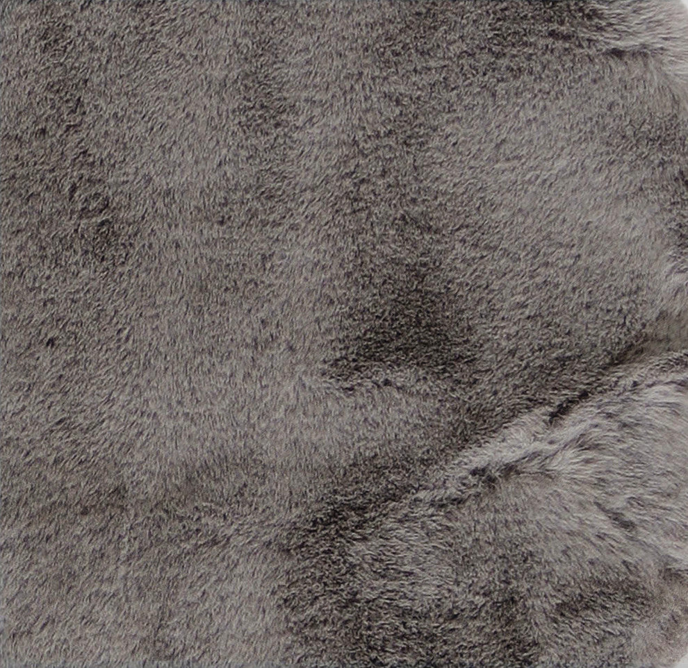 LUXE FAUX RABBIT FUR RECTANGULAR RUG 3' X 5' 25mm PILE, 900 gsm - GREY