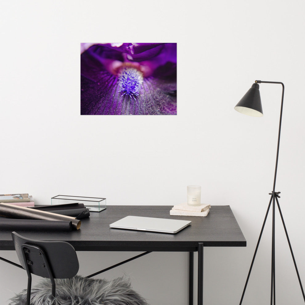 Eye of Iris Nature Photography, Floral Unframed Wall Art Print, 18" X 24"