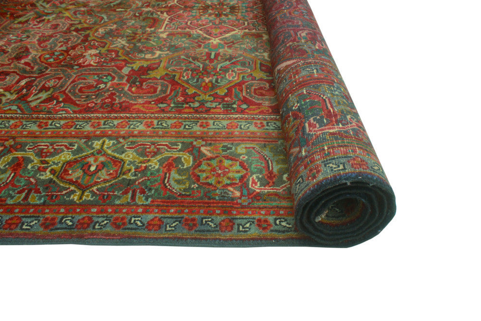 Vintage Heriz Edouard Red/Charcoal Rug, 7'10x10'7