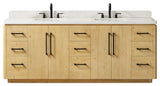 Serene Bathroom Vanity, Nature Brown, 84", No Mirror