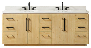 Serene Bathroom Vanity, Nature Brown, 84", No Mirror