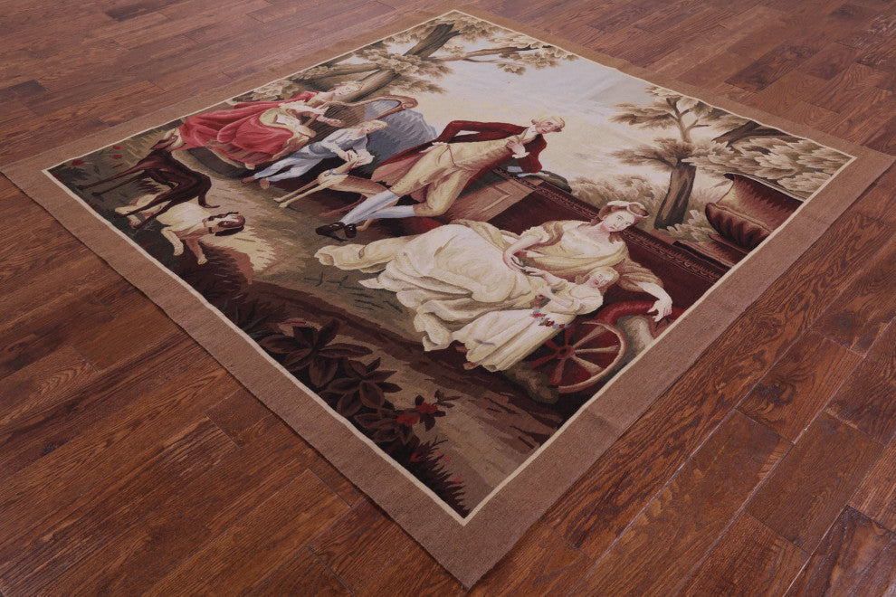 6' 0" X 6' 2" George Washington Tapestry Handmade Rug Q4598