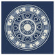 "Seville II Dark Blue FB" Digital Paper Print by Kathrine Lovell, 26"x26"