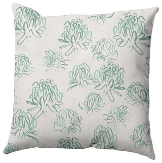 Tumbly Blossom Pillow, Green, 16"x16"