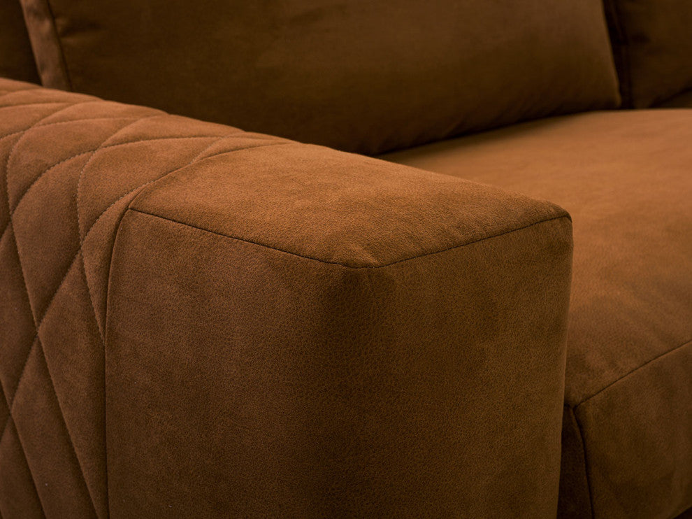 FLORA Sectional Sofa, Copper Brown, Left
