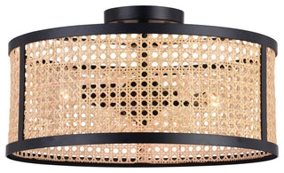 Berens 15.5" 3 Light Semi-Flush Mount Matte Black