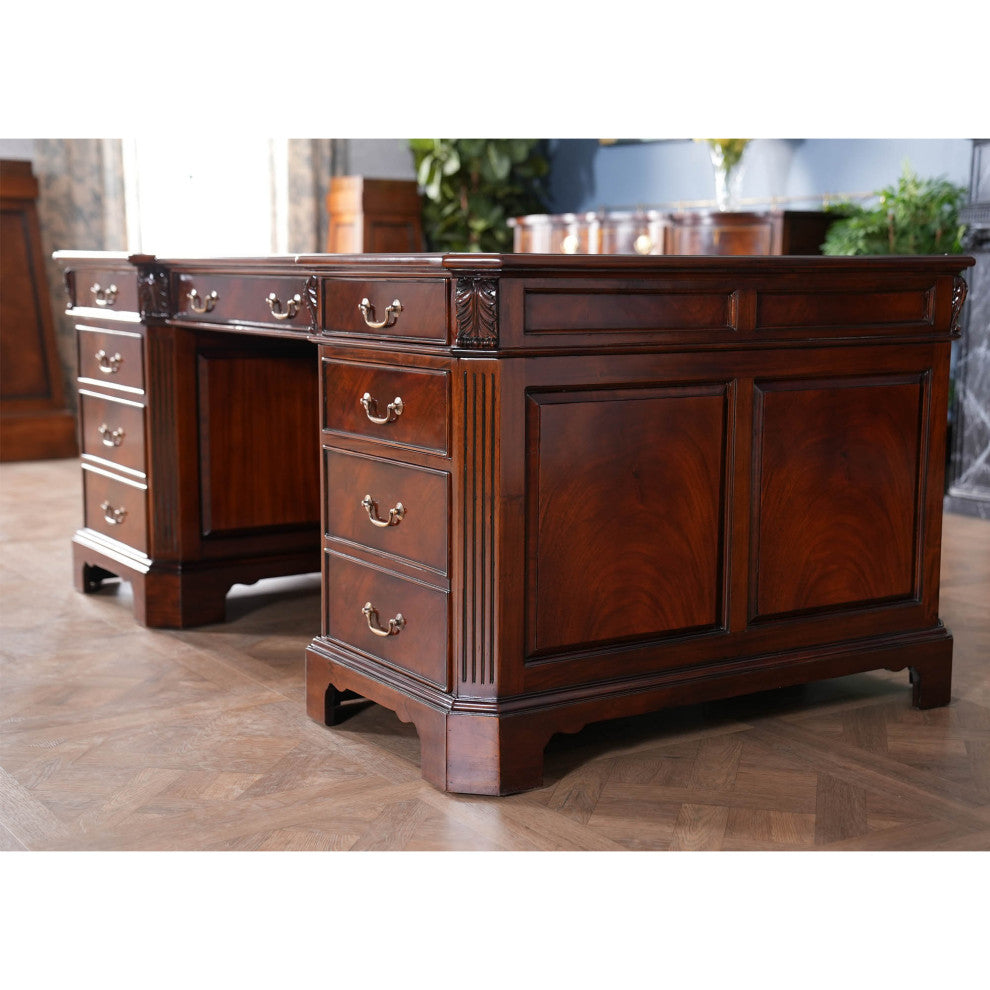 Penhurst Mahogany and Leather Desk