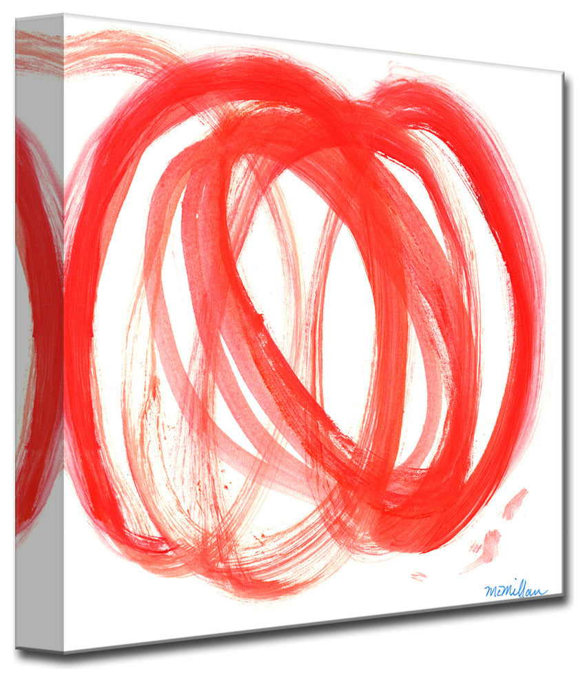 Orange Swirl I' Ready2HangArt Canvas by Leslie Owens, 40"x40"