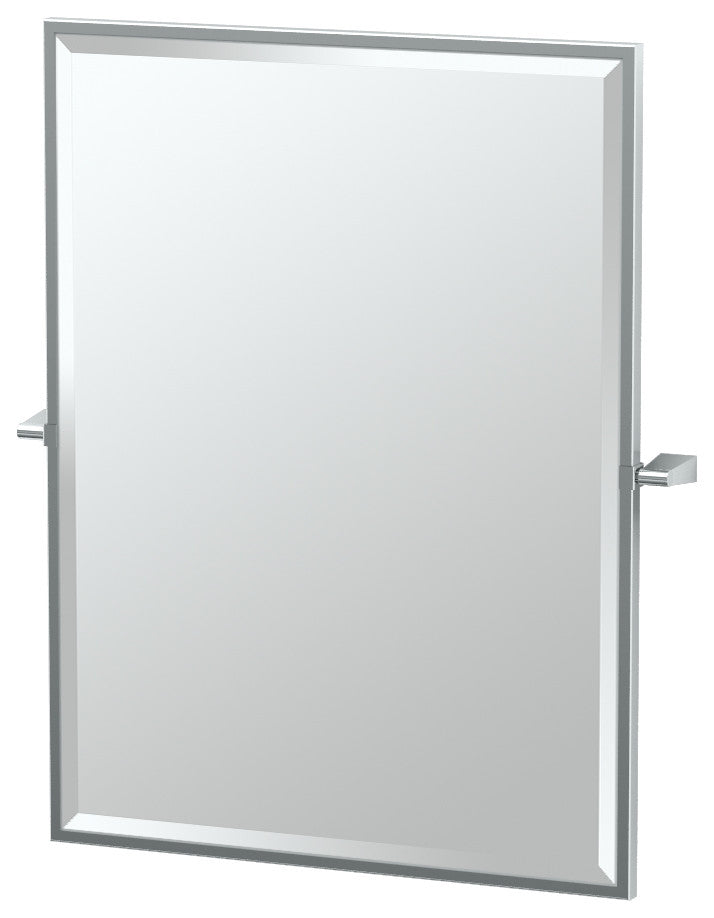 Bleu 25" Framed Rectangle Mirror, Matte Black