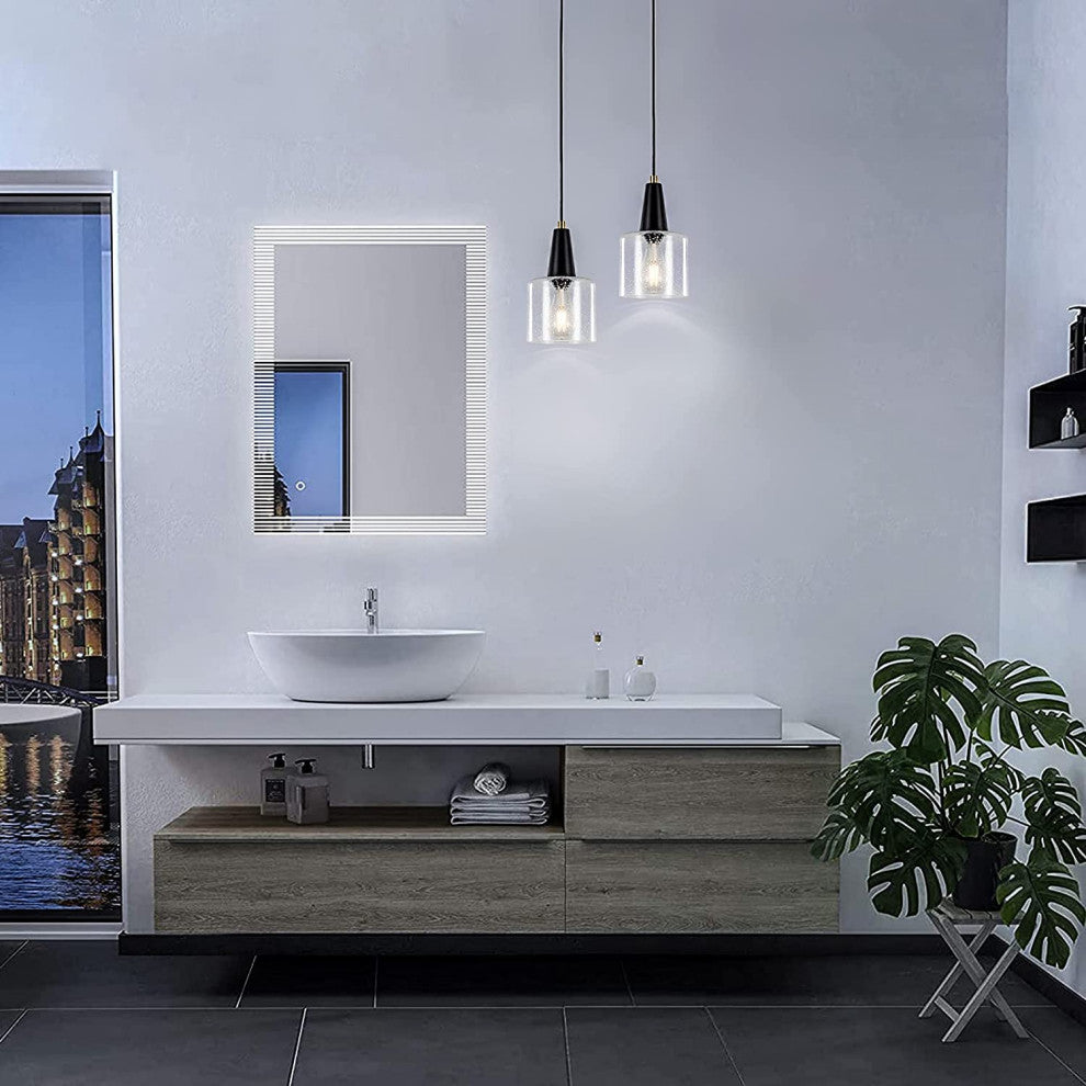 Modern Black Hanging Lighting Glass Pendant Lamp Bar Light