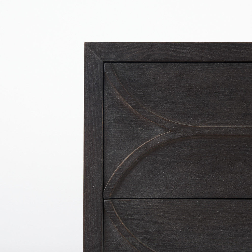 Contemporary Dark Oval Accent Cabinet