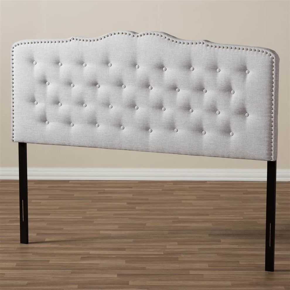 Lucy Modern Grayish Beige Fabric King Size Headboard