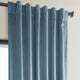 Heritage Plush Velvet Curtain Single Panel, Denmark Blue, 50"x96"