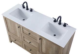 Home Living 54" Double Bathroom Vanity, Natural Oak