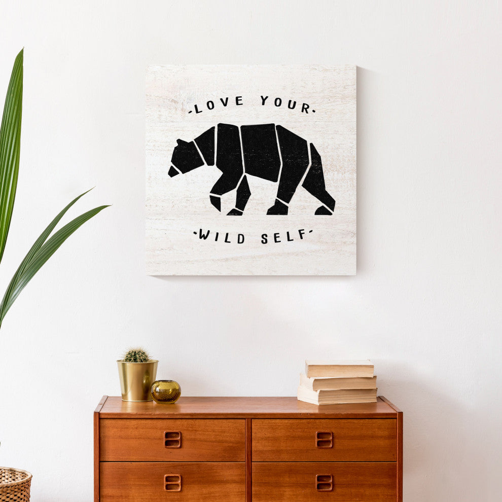 Love Your Wild Self Bear 20x20 Canvas Wall Art