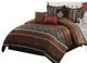 Tefia 7 Piece Comforter Set, Red, California King