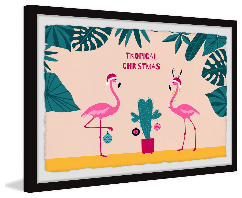 "Tropical Christmas" Framed Painting Print, 30x20