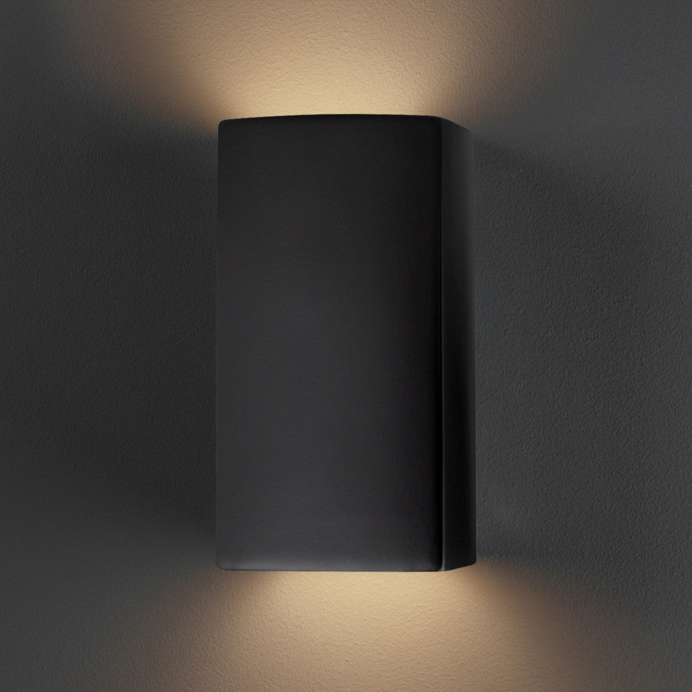 Ambiance, Small ADA Rectangle, Open Top & Bottom Wall Sconce, Carbon Matte Black