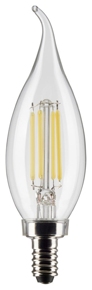 4W CA10 LED, Clear, Candelabra Base, 5000K, 350 Lumens, 120V, 2-Pack