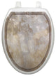 Silver Stone, Toilet Tattoos Seat Cover, Vinyl Lid Decal, Bathroom Lid Decor, Elongated